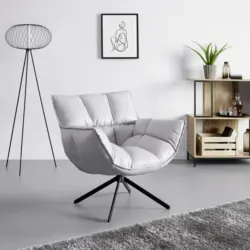 SESSEL 'Liam', drehbar, hellgrau