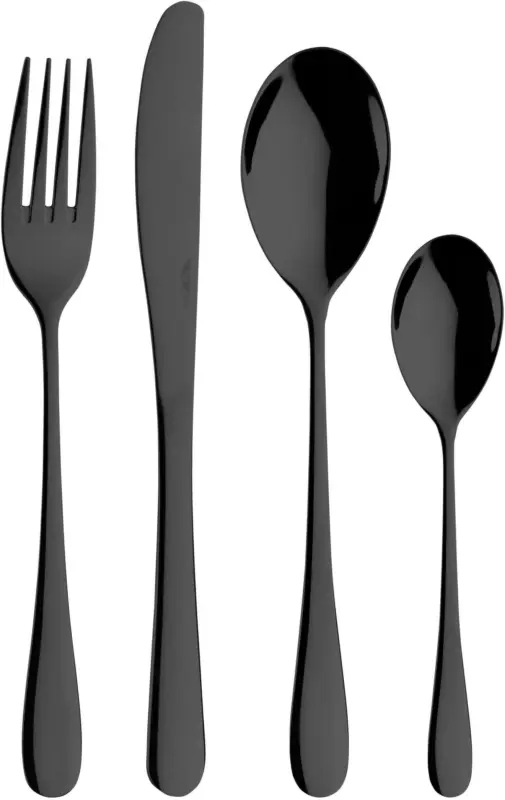 Besteckset Carboni in Schwarz, 24-teilig