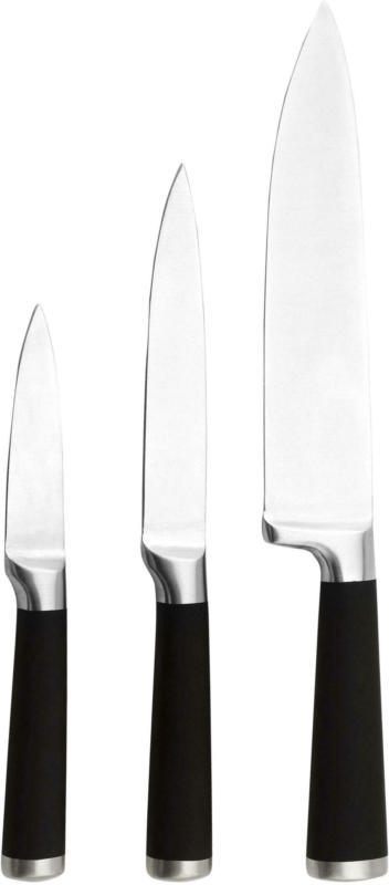 Messerset Travor in Schwarz, 3-teilig