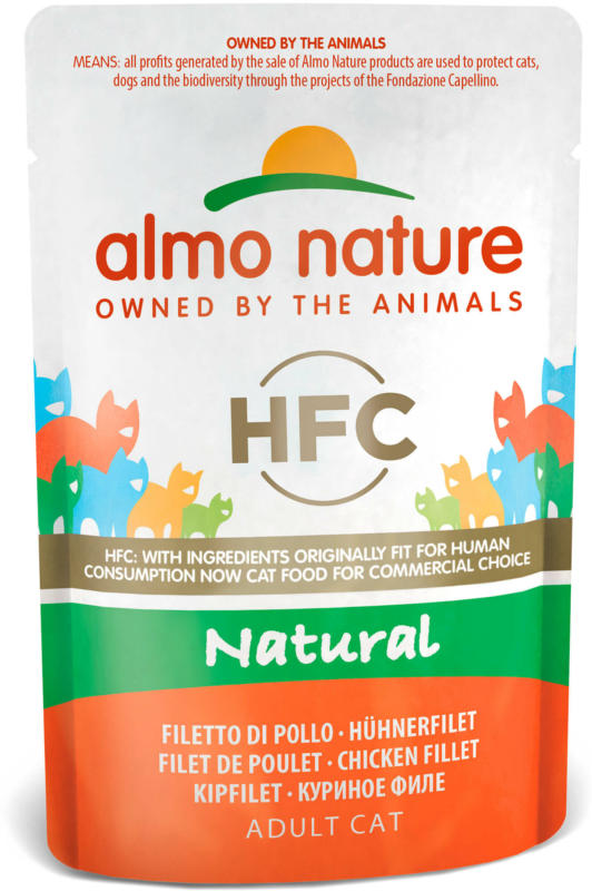Almo Nature Katzenfutter HFC Natural Hühnerfilet Beutel 24x55g