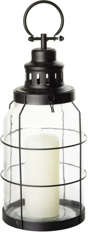 Windlicht in Schwarz ca. Ø 16,5cm