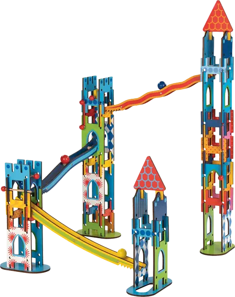 GOKI Holz Kugelbahn 79 teilig 53896