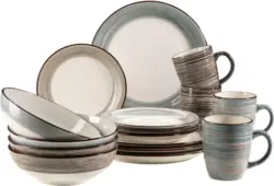Kombiservice Duole aus Steingut, 16-teilig