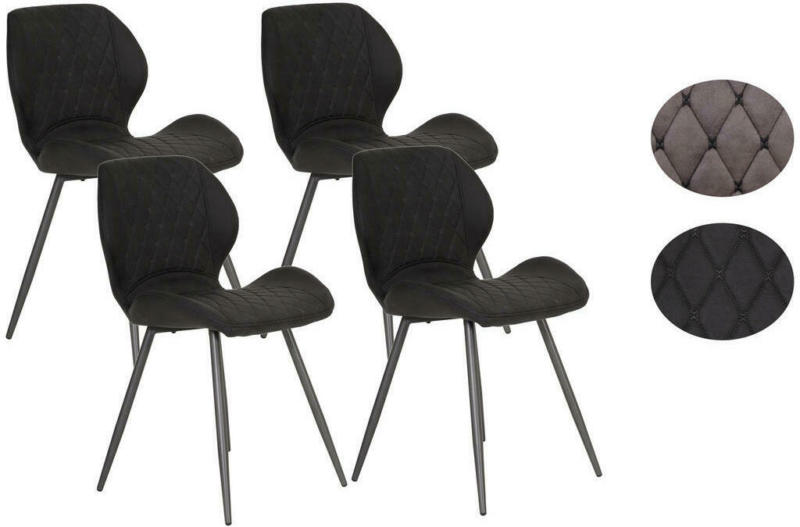 Stuhl-Set in Metall, Textil Anthrazit