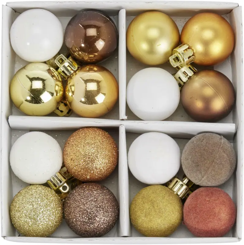 Christbaumkugel-Set Linda in diversen Farben, 16 teilig