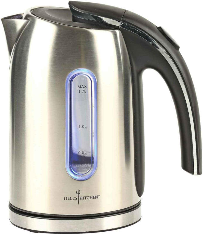 Bouilloire électrique Hells Kitchen en acier inox 1.7 litres -