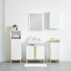 Unterschrank 'Rico', weiß/naturfarben