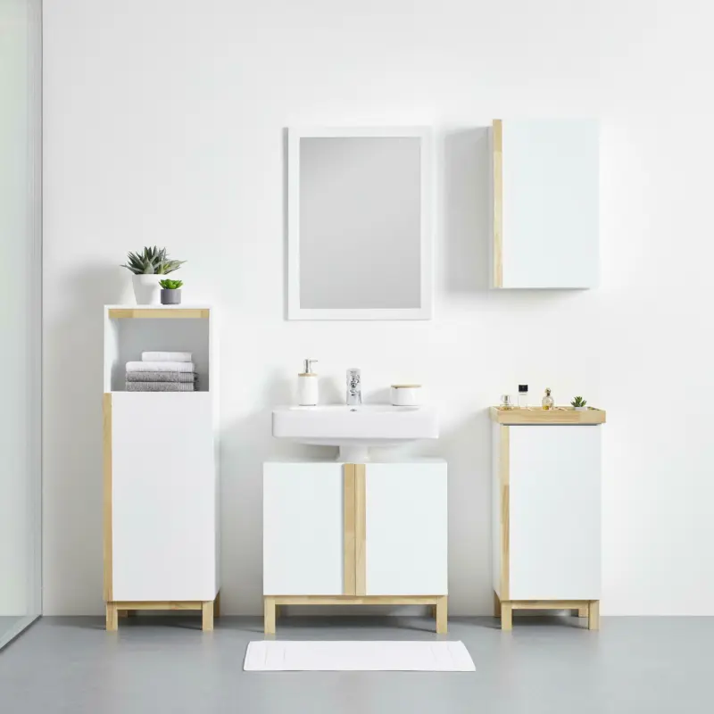 Unterschrank 'Rico', weiß/naturfarben