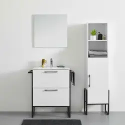 Unterschrank 'Sara', weiß/schwarz