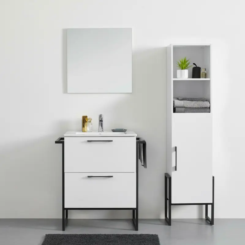 Unterschrank 'Sara', weiß/schwarz