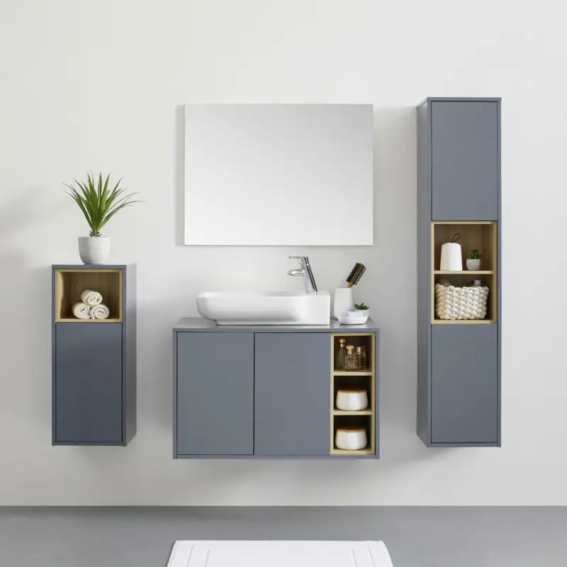 Unterschrank in grau push-to-open 'Luciano'