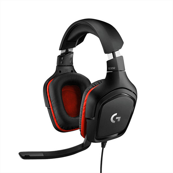 G332 Kabelgebundenes Gaming Headset, 3.5mm Klinke, Schwarz/Rot