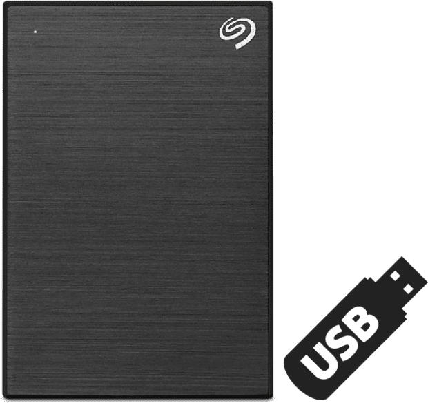 Seagate 5TB Festplatte One Touch HDD mit 64GB USB-Stick, Extern, USB 3.0 Micro-B, Schwarz