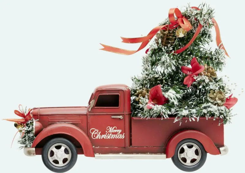 Wanddeko Truck aus Metall in Rot