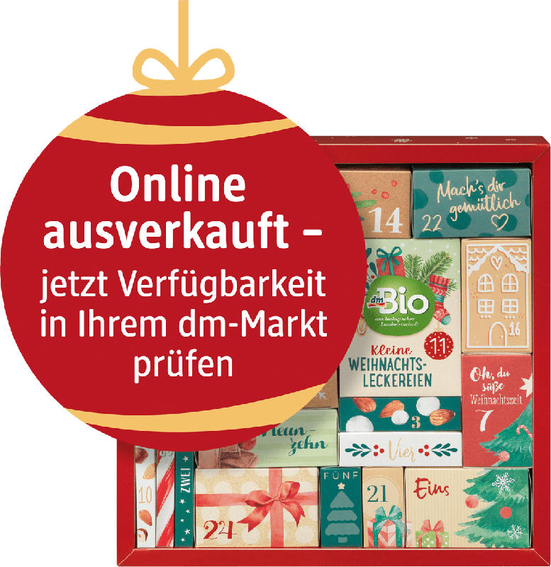dmBio Adventskalender 2021 mit 24 leckeren Überraschungen