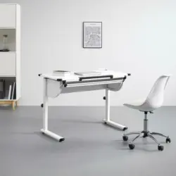 Schreibtisch 'Caralina', weiß, höhenverstellbar