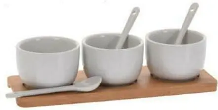 Servierschalenset Kira in Braun/Weiß 7-teilig