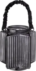 Windlicht in Dunkelgrau Ø/H ca. 14/16 cm 'Malin'