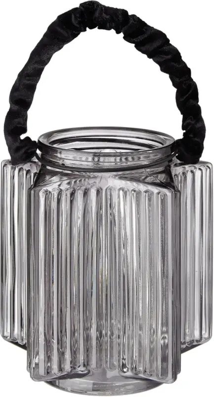 Windlicht in Hellgrau Ø/H ca. 14/16 cm 'Malin'