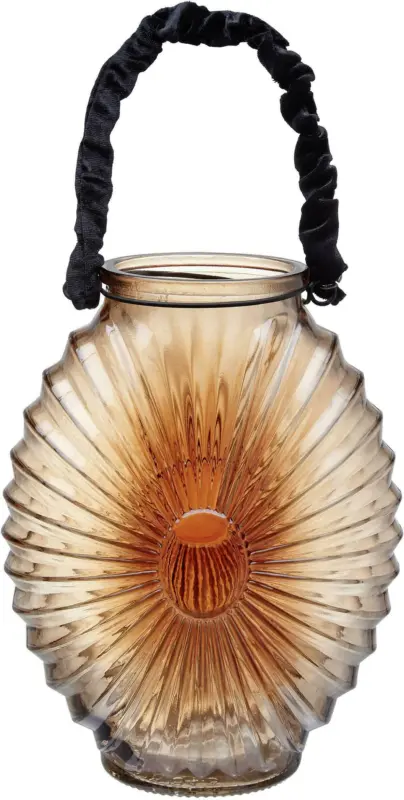 Windlicht in Orange Ø/H ca. 18,8/23,8 cm 'Elea'