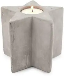 Teelichthalter in Grau H ca. 10 cm 'Stern'