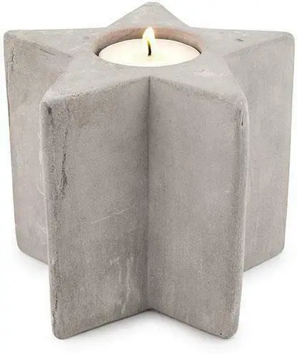 Teelichthalter in Grau H ca. 10 cm 'Stern'