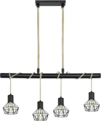 Hängeleuchte Priska in Schwarz max. 60 Watt