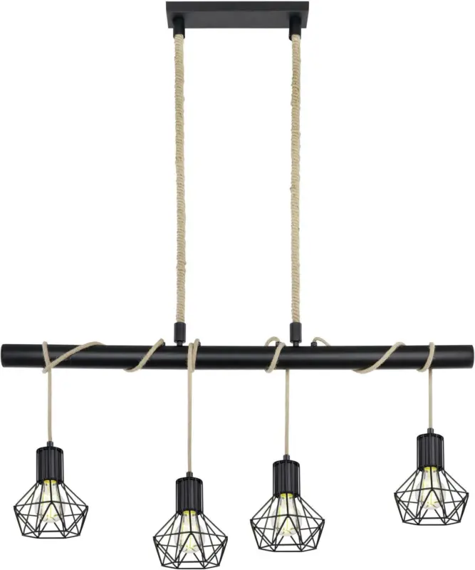 Hängeleuchte Priska in Schwarz max. 60 Watt