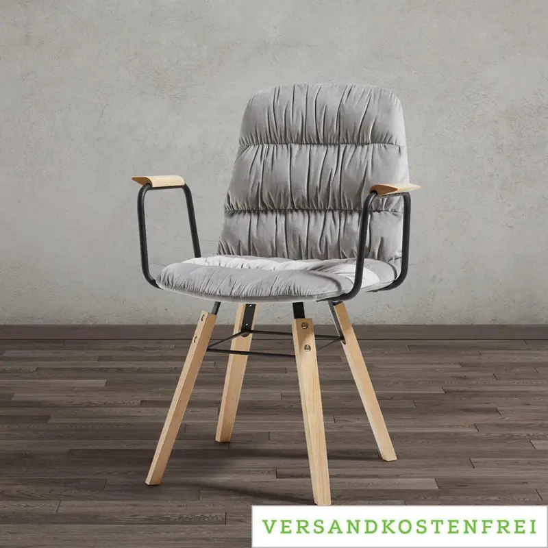 Armlehnstuhl 'Jan', hellgrau