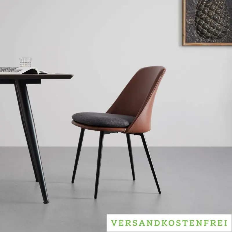 STUHL 'Bianca', braun/dunkelgrau