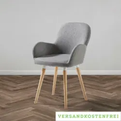 Armlehnstuhl 'Anne', hellgrau