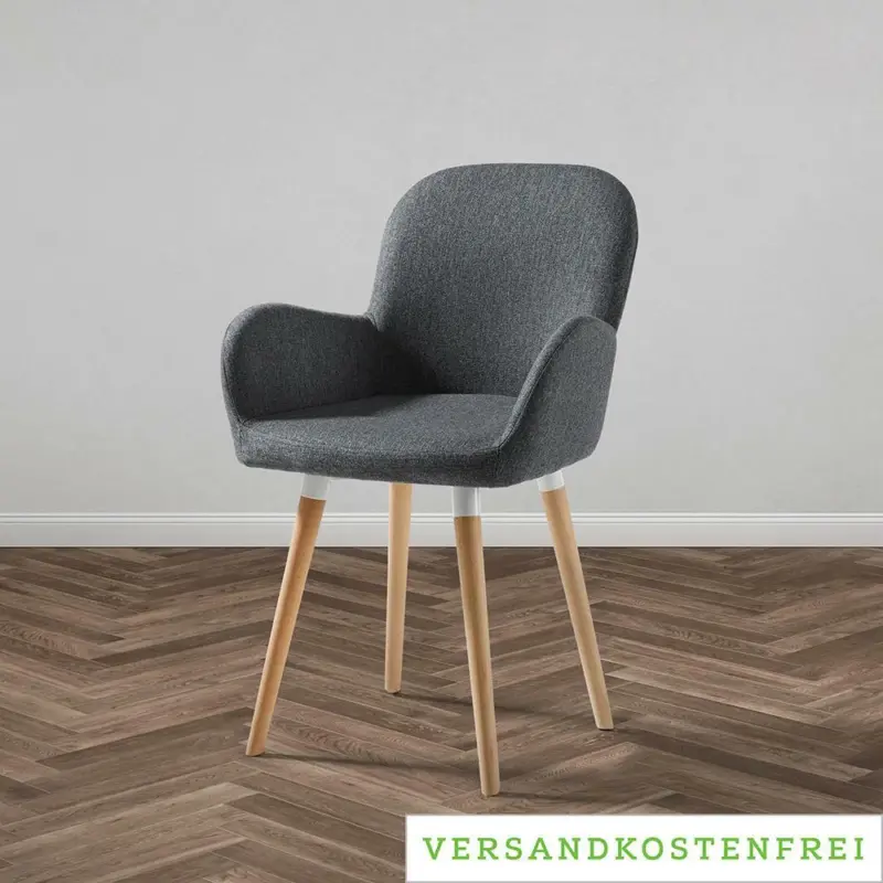 Armlehnstuhl 'Anne', dunkelgrau