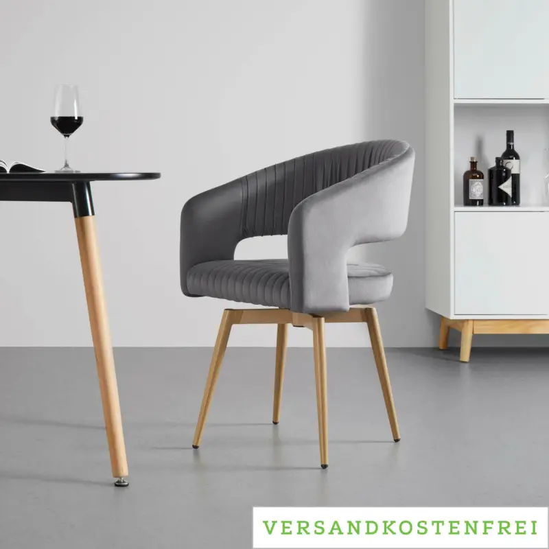 Stuhl 'Isabella', drehbar, grau