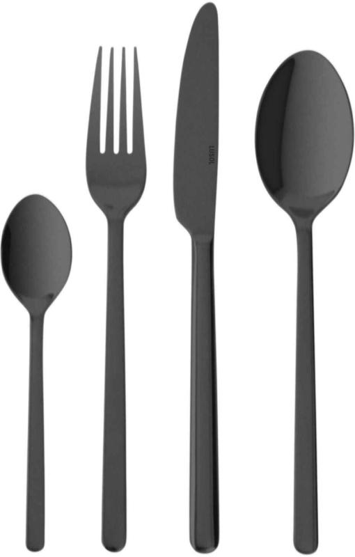 LUSOL Set di posate Sofia 16 pezzi per 4 persone color grigio opaco -