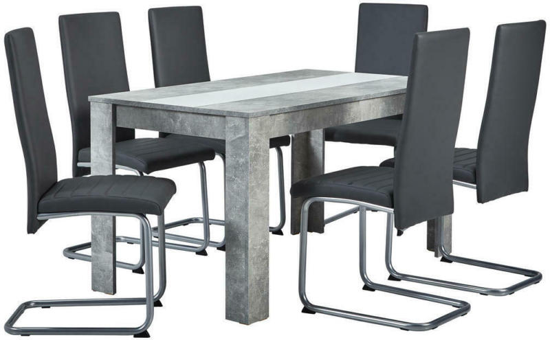 Tischgruppe Sandy Beton Optik Grau B/h/t: Ca. 140x76x80 Cm