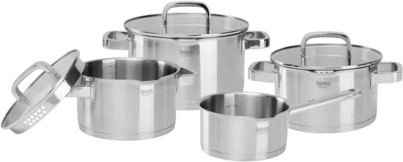 Kochtopfset Silver Line aus Edelstahl, 7-teilig