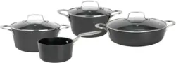 Kochtopfset Profi Line in Schwarz, 7-teilig