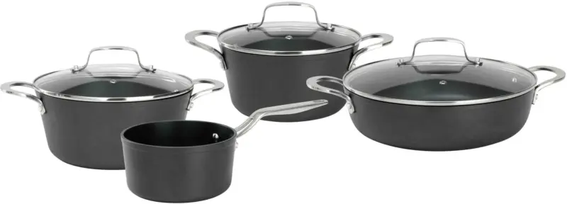 Kochtopfset Profi Line in Schwarz, 7-teilig