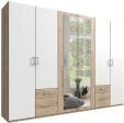 Schrank FREIBURG 6 Drehtüren 2 Schubladen weiss