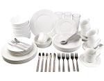 Set vaisselle SIA 62 pièces 6 personnes porcelaine