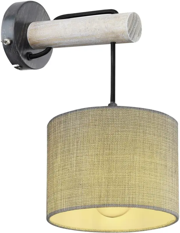 Wandleuchte Roger in Grau/Schwarz max. 40 Watt Wandlampe