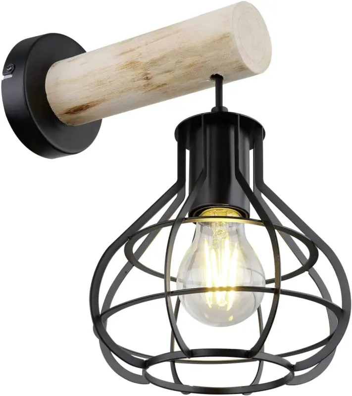 Wandleuchte Clastra in Schwarz max. 60 Watt Wandlampe