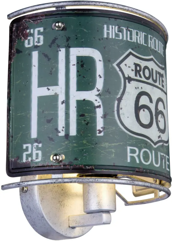 Wandleuchte USA in Silberfarben max. 40 Watt Wandlampe