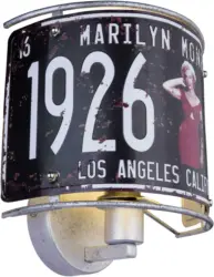 Wandleuchte USA in Silberfarben max. 40 Watt Wandlampe