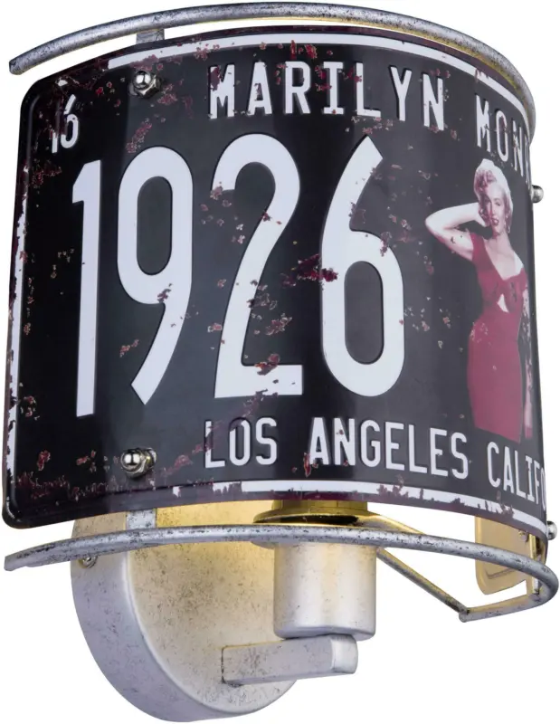 Wandleuchte USA in Silberfarben max. 40 Watt Wandlampe