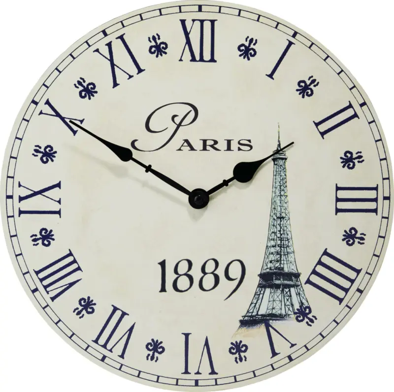 Wanduhr Eiffelturm Ø ca. 33cm