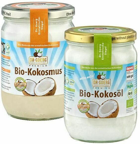 Bio-Kokosöl oder -Kokosmus