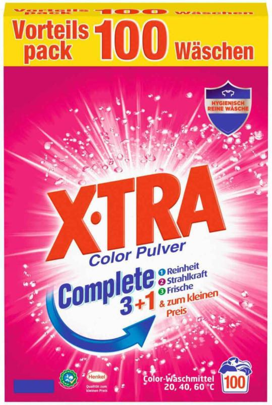 X-TRA Poudre Complete 3+1 Color 100 lessives -