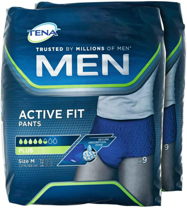 TENA MEN Active Fit Pants Plus t, M 2 x 9 pezzi -