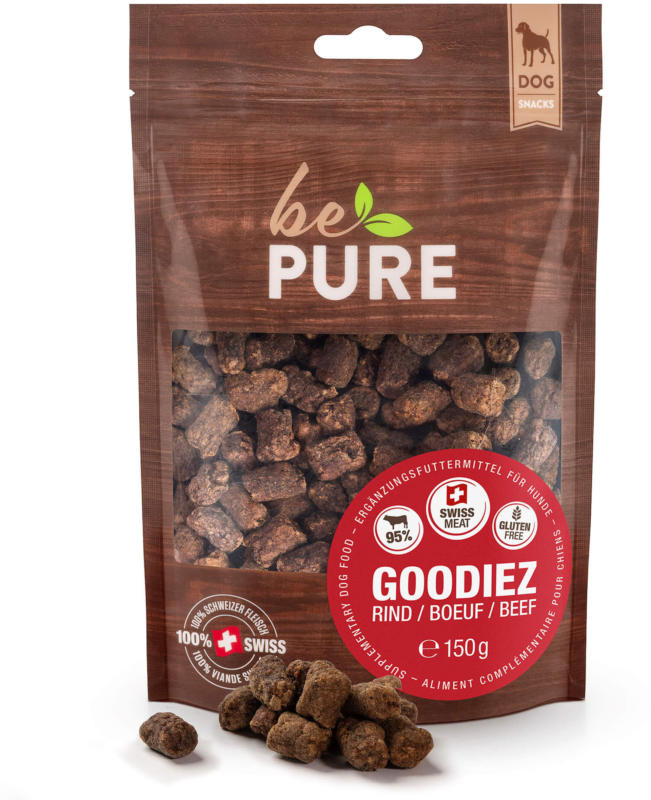bePure Snacks pour chien Goodiez Boeuf 150g